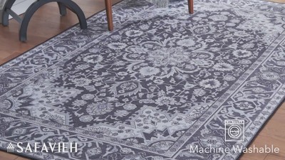 Tucson Black and Beige Synthetic 5' x 8' Washable Area Rug
