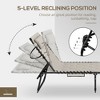 TiramisuBest Folding Chaise Lounge Set w/ 5-Level Recliner, Padded Seat, Pocket & Headrest for Beach/Yard/Patio (Khaki) - 4 of 4