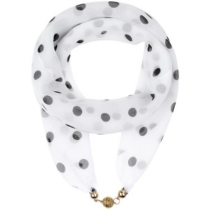 INSPIRE CHIC Women's 1950s Polka Dots Chiffon Square Pendant Necklace Scarves with Magnetic Buckle 1Pc - 1 of 4