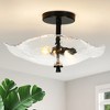 DAKAFUL Artistic Glass Semi-Flush Mount Ceiling Light,Decorative Glass Ceiling Fixture for Hallway Corridor Kitchen Bathroom - 2 of 4