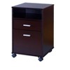 PAGED Modern Computer Desk Wooden Writing Desk with Detached File Cabinet on Locking Wheels for Living Room, Espresso - 3 of 4