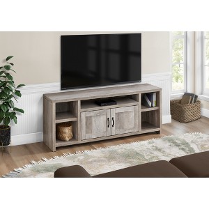 60" Laminate TV Stand with Black Metal Handles, Storage Cabinet, and Easy Cable Management for Living Room - 1 of 4