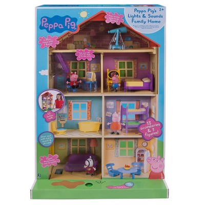 peppa pig lights and sounds playset family home