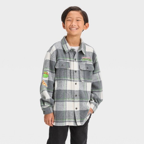 Teenage Mutant Ninja Turtles Boys' L/S T-Shirt - Olive, 14 - 16