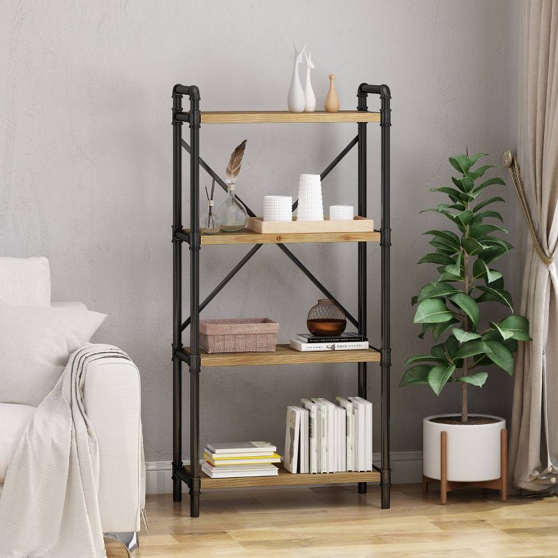 Greenwood Industrial Iron Four Shelf Bookcase - Christopher Knight Home, 3 of 7