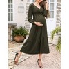 LXT-Women's Tiered Ruffle Hem Maxi Dress with Belt for Baby Shower - 2 of 4
