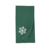 Saro Lifestyle Embr'D Snowflake Hemstitch Napkin (Set of 6), 20", Jasper Green - 3 of 4