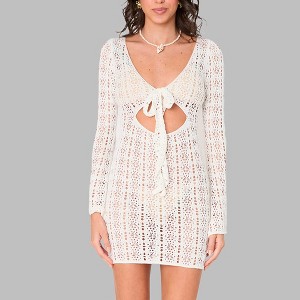 princess polly baby blue dress Women's Crochet Knit Hollow Out Beach Sun Cover Up Mini Boho Dress Tie  Front Bell Long Sleeve V Neck Swimsuit Summer Casual Short Dress Black S :  Target