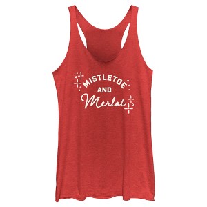 Women's Lost Gods Mistletoe and Merlot Racerback Tank Top - 1 of 4