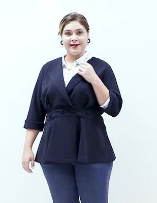 Agnes Orinda Women's Plus Size Ruffle Peplum Ruched Curvy Formal Outfits  Blazers Black 4x : Target