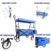 Collapsible Wagon Cart, Folding Garden Shopping Beach Cart Folding Wagon with Umbrella, 150 lbs Capacity Outdoor Camping Garden Utility Wagon - 4 of 4