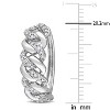 EVERLY JEWELRY | Sterling Silver 1/2 CT TDW Diamond Oval Link Hoop Earrings - 3 of 4