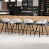 Tangkula 25" Upholstered Bar Stools Set of 4 w/ Footrest Backrest & Metal Frame - 2 of 4