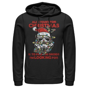 Men's Star Wars Find Droids for Christmas Pull Over Hoodie - 1 of 3