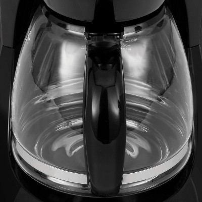 Sleek 12-Cup Black Programmable Coffee Maker with Auto Shutoff