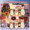Tangkula Lighted Christmas Penguins Set of 3 Christmas Penguin Decorations w/ LED Lights - 4 of 4