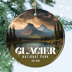 Glacier National Park Retro Ornament, Montana Souvenir and Travel Gift| OrnamentalyYou - 1 of 4