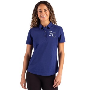 Kansas City Royals Cutter & Buck Advantage Refresh Epic Confidence Recycled Womens Tri-Blend Pique Polo - Tour Blue - Small - 1 of 1