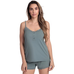 Just Love Womens Solid Ribbed Pajama Short Set - PJ Sets for Women - 1 of 4