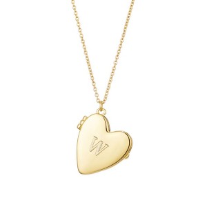 Adornia 14k Gold Plated Initial Heart Locket Necklace - 1 of 1