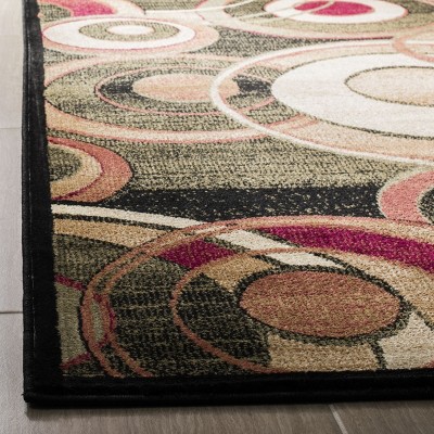 Elegant Lyndhurst Black/Multi Synthetic 2'3" x 16' Runner Rug