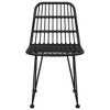 Garden Chair Set of 2 Black Steel polyethylene with a rattan look  vidaXL - 3 of 4