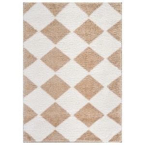 World Rug Gallery Diamond Wave Shag Rug – Cozy Feel for Living Room, Bedroom, or Entryway – Anthracite Dark Gray – Medium Pile - 1 of 4