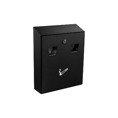 Alpine Industries Steel Indoor/Outdoor Cigarette Receptacle 1 Gallon Black (490-01-BLK)