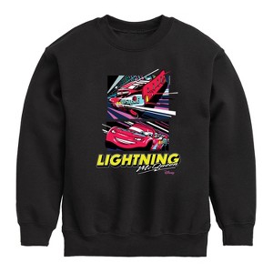Boys' - Cars - Under The Lights Lightning Mcqueen Graphic Long Sleeve Fleece Sweatshirt - 1 of 4