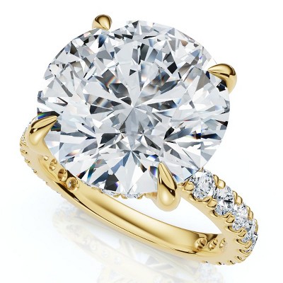 Pompeii3 Certified 7 1/4Ct Diamond Engagement Side Halo Ring 14k Gold or Pt Lab Created