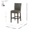 New Pacific Direct Milton Bonded Leather Counter Stool 26",Brown Legs,Vintage Gray,Fully Assembled - 2 of 4