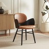 HOMLUX Mid Century Accent Chair Faux Leather Upholstered Desk Chair with Solid Wood Legs for Living Room，Kitchen Dining Room - 4 of 4