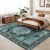 Acekool Vintage Oriental Machine Washable Area Rug, Soft Low Pile Non-Slip Accent Carpet, Stain Resistant for Living Room, Hallway, Laundry - 3 of 4