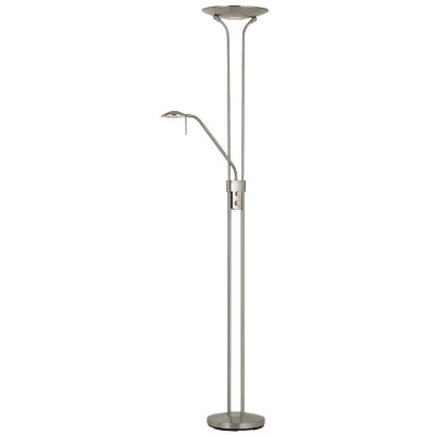 70.8" Pavia Floor Torchiere Lamp (Includes LED Light Bulb) Brushed Steel - Cal Lighting