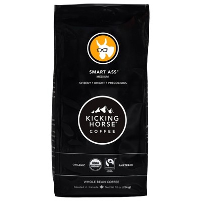 Kicking Horse Smart Ass Medium Roast Fair Trade Certified Organic Whole Bean Coffee - 10oz