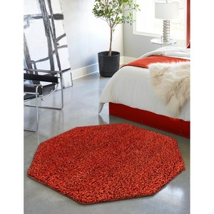 Unique Loom Solid Shag Solid Indoor Woven Area Rug - 1 of 4