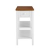 HDZNVF Narrow 2 tone End Table with USB Charging Ports for Small Space, White and Walnut - 3 of 4