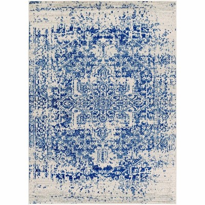 Mark & Day Amelia 5'3"x7'3" Rectangle Woven Indoor Area Rugs Navy: Stain-Resistant, Pet Friendly, Traditional Medallion Design