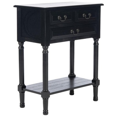 Primrose Black Wood and Metal 3-Drawer Console Table