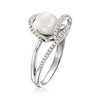 Ross-Simons 7-7.5mm Cultured Pearl and .15 ct. t.w. Diamond Swirl Ring in Sterling Silver - 3 of 4