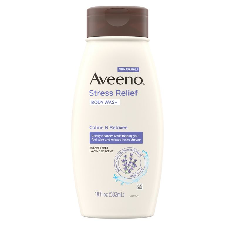 Aveeno Stress Relief Body Wash - Lavender - Fresh Scent - 18 fl oz, 3 of 9