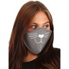 HalloweenCostumes.com One Size Fits Most  Women  Cat Face Mask Gray for Adults, White/Gray - 3 of 3