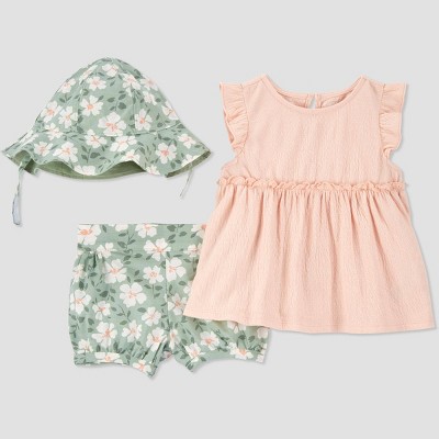 Carter's Just One You® Baby Girls' Floral Top & Bottom Set - Pink/Green 6M
