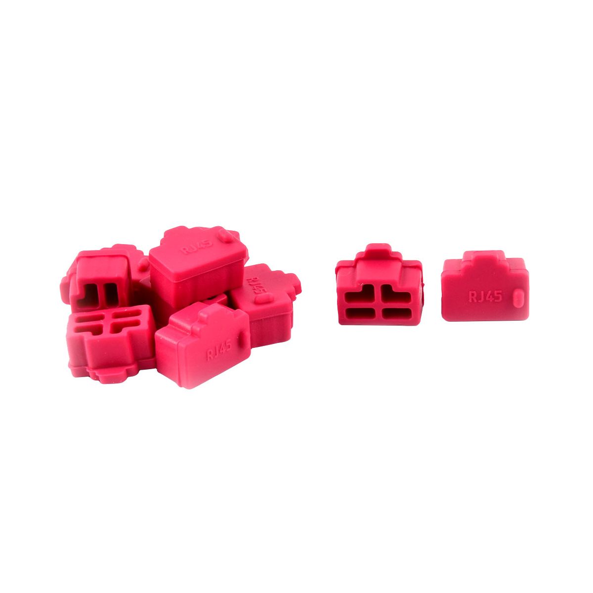 Unique Bargains Silicone Anti Dust Cover Quick Installation Moisture Absorbent Cell Phone Combination Packs Fuchsia 10 Pcs