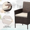 Patio Furniture Set 3 Pieces, Outdoor Patio Furniture Set with Rattan Wicker Chairs, Glass Table and Cushions for Porch, Balcony, Backyard, Garden - 2 of 4