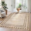 Coucheta Modern Washable Area Rug, Neutral Geometric Border Low Pile Rug, Non-Slip & Non-Shedding Carpet for Living&Dining Room, Hallway&Bedroom - 2 of 4