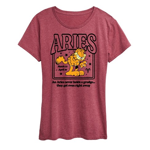Women's Garfield Aries Never Holds A Grudge They Get Even Short Sleeve