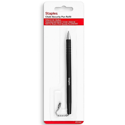 Staples Anchor Ballpoint Pen Refill Medium Tip Black Ink Each (31642-CC)