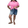 Women's High Rise Contrast Wash Button Fly Shorts - RISEN - 2 of 3