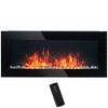 HOMCOM 1500W Electric Wall-Mounted Fireplace with Flame Effect, 7 Color Background Light - 4 of 4